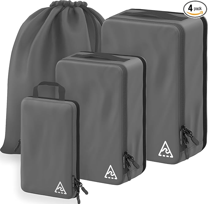 4-Piece Luxury Compression Packing Cubes & Bags for Travel – Maximize Space in Luggage with HybridMax Double-Capacity Design, 50 Luggage Tags, Patented Suitcase Organizer Bags, Lifetime Satisfaction by WellTraveled