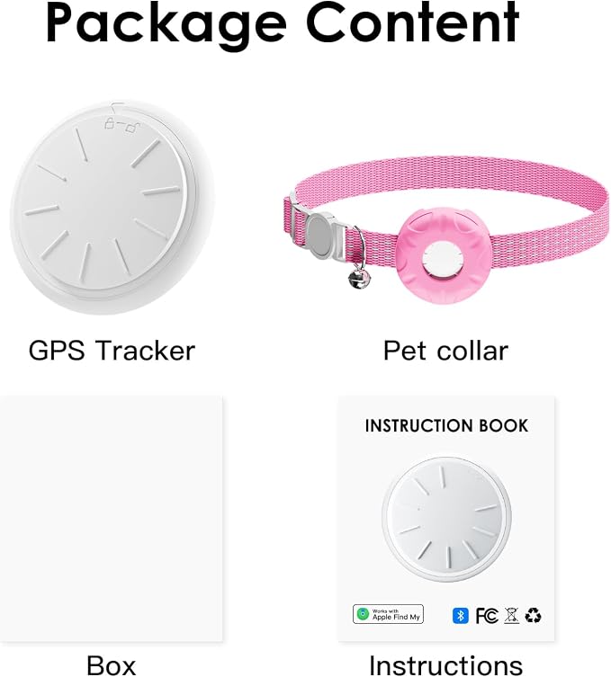 GPS Tracker for Cats,Cat Tracker with Real-Time Location, Pet Tracker with Cat Collar,Compatible with Apple Find My App (Only iOS),No Monthly Fee,Waterproof,Anti-Lost Device (Pink) - Image 9