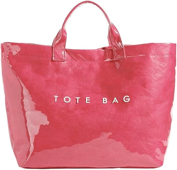 Lushandy PVC Tote Bag for Women Jelly Beach Bag Top Handle Hobo Handbag | Water-Resistant, Wipe Clean, Lightweight by Lushandy