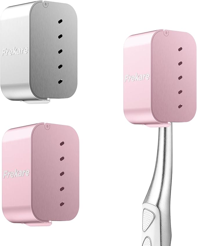 Aluminum Toothbrush Covers Caps, Travel Toothbrush Head Protector Metal | 2 Count Metal Brush Pod Case Fits Most Manual and Electric Toothbrushes, for Household, Bathroom, Business Trip by Frekare