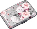 Coco Rossi Credit Card Holder RFID Aluminum Small Mini Wallet Women | Metal Wallet, Business Cards Holder, ID Case, Slim Sleeves, Womens Girls Gift, Carry Proof Wallets for Travel, Grey Flower by Coco+Rossi