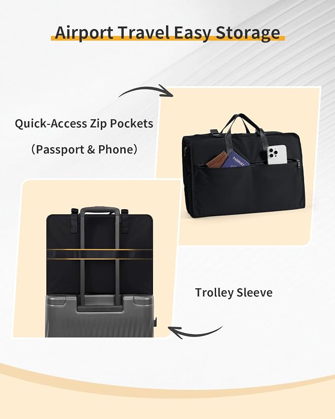 ECOHUB Hanging Travel Closet Portable Luggage Organizer Packing Bag,Black - Image 6