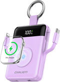 10000mAh Portable Charger,22.5W Power Bank&iWatch Charger,Purple | LED Display,Built-in Cables,Super Fast Charging,Travel Keychain Battery Pack for iPhone 17/16/15/14/13/12,Apple Watch Series by Unknown