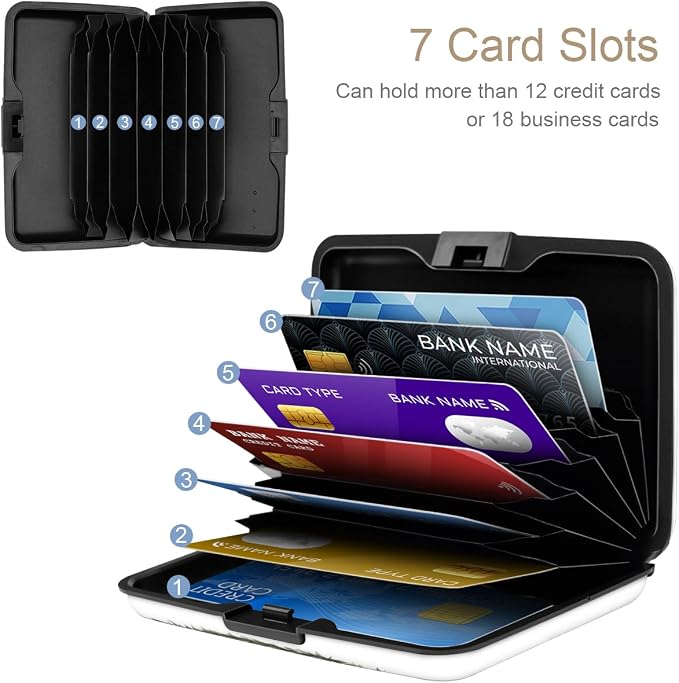 Coco Rossi Credit Card Holder RFID Aluminum Small Mini Wallet Women | Metal Wallet, Business Cards Holder, ID Case, Slim Sleeves, Womens Girls Gift, Carry Proof Wallets for Travel, Cat & Books - Image 3