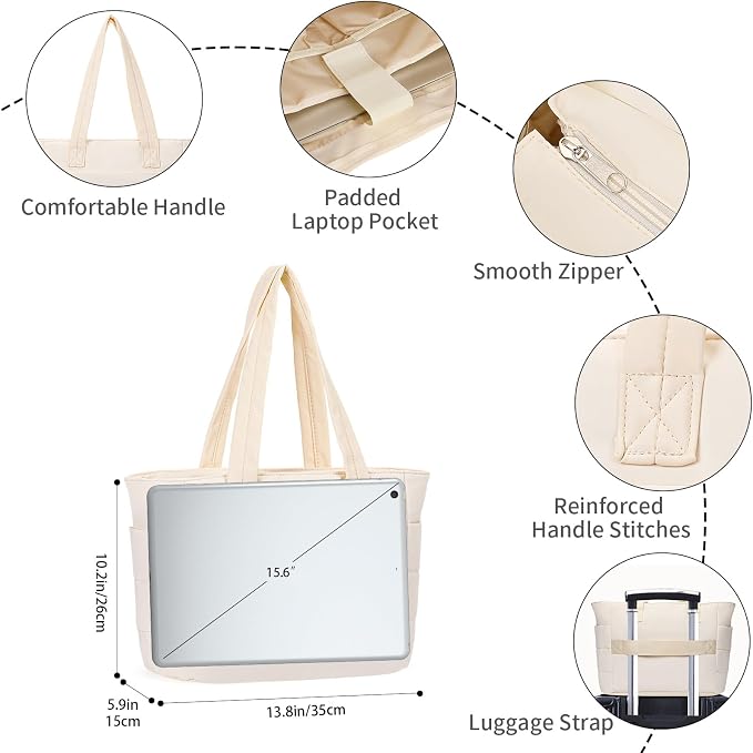 Corduroy Tote Bag for Women Crossbody Bags Lightweight Handbags Shoulder Bag with Zipper Pockets for Work Shopping - Image 3