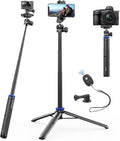 Kaitezenz Selfie Stick Tripod for Gopro Camera, 64" Extendable Stand with 360° Ball Head 1/4" Screw, Portable Lightweight Camera Tripod for GoPro Max Hero 11 10 9 8 7 6 5 DJI OSMO Action Phone by Kaitezenz