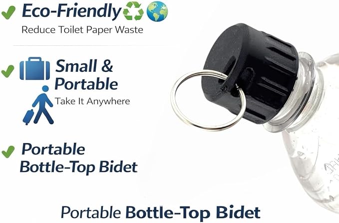 Portable Bidet for Toilet - 2-Pack with Keychain Travel Bidet Attachment Compatible with Most Bottles - Ultralight Personal Hygiene Sprayer for Camping, Hiking & Travel - Image 4