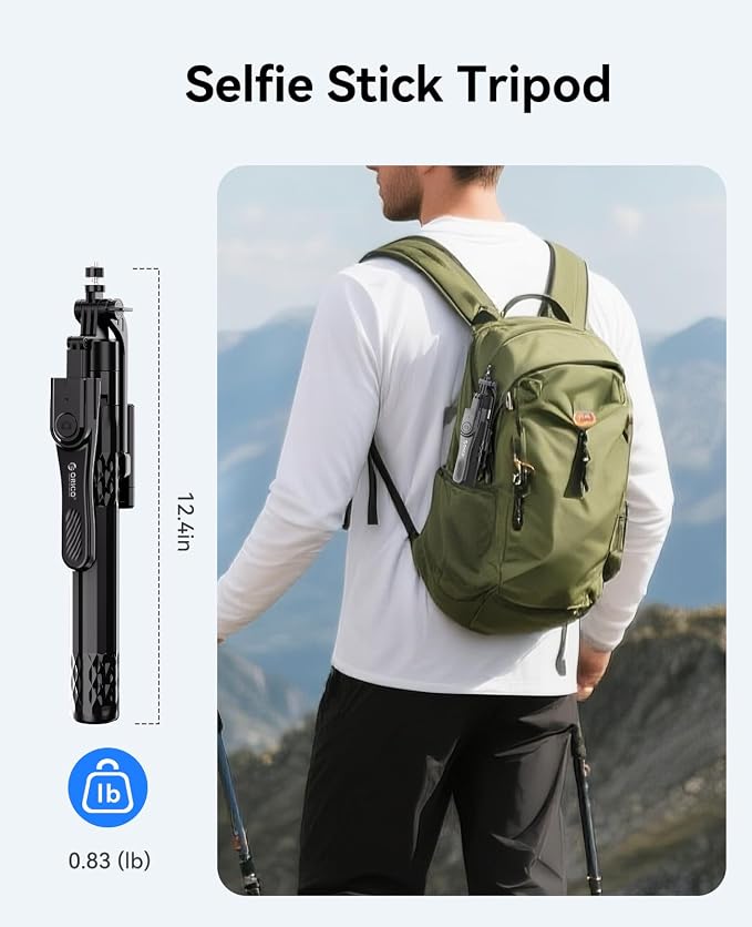 ORICO 73" Aluminum iPhone Tripod for Video Recording, Portable Tripod & Selfie Stick, 4-Leg Base, 360° Rotatable Handle, Wireless Remote, Extendable Stand for iPhone/Android/Camera/GoPro - SPN185 - Image 7