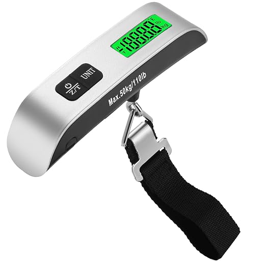 Luggage Scale Travel Digital, 110lb Travel Scale, Backlit LCD | 4-Unit Switching, Portable Suitcase Weight Scale for Luggage, Backpacks & Packages – High Accuracy, Battery Included by Unknown