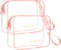 Icramsy Clear Makeup Bag,2 Pack TSA Approved Toiletry Bag for Women & Men | Portable Handheld Design, Waterproof, Airport Airline Compliant, Clear Toiletry Cosmetic Bag by Icramsy