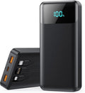 Portable Charger Power Bank 50800mAh with 3 Built-in Cables,25W PD Fast Phone Charging Portable Battery Pack,5 Outputs Travel Essentials Outdoor External Battery for iPhone 17/16/15,Galaxy Android etc by LanLuk