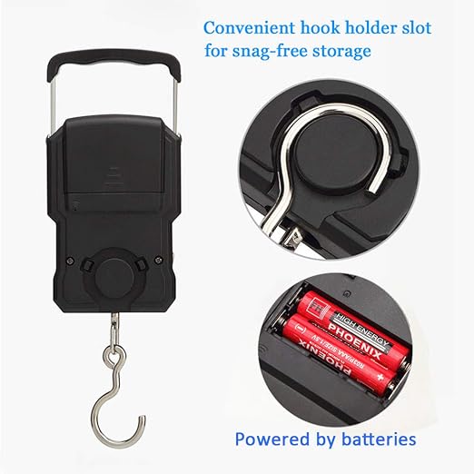 Portable Electronic Hook Scale Digital Hanging Bag Luggage Weight Scale Fishing Scale with Measuring Tape 165Lb Black - Image 6