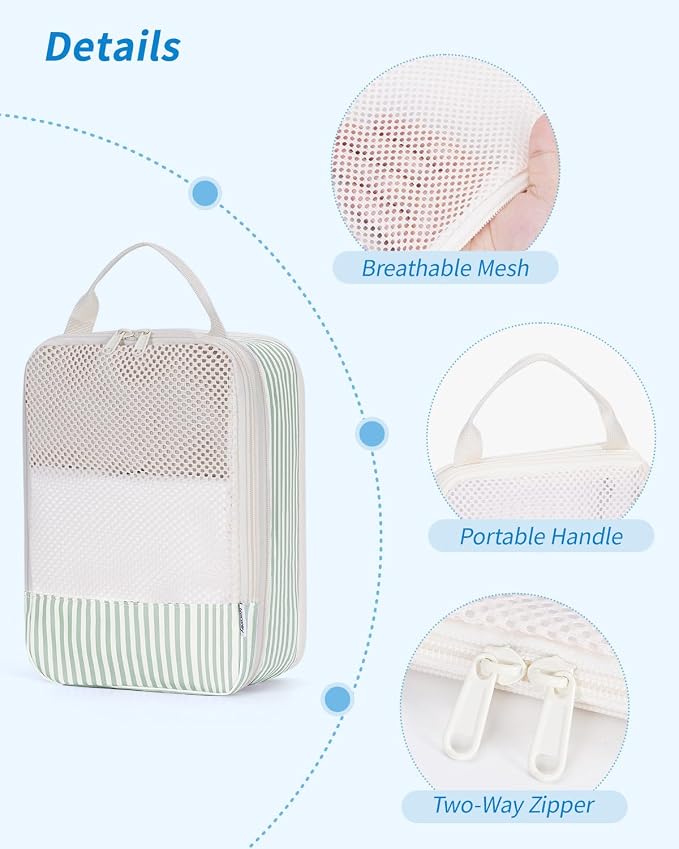 Narwey 6 Set Compression Packing Cubes for Travel Women Men, Travel Cubes for Carry On Suitcase, Durable Compression Luggage Organizer Bags - Image 4