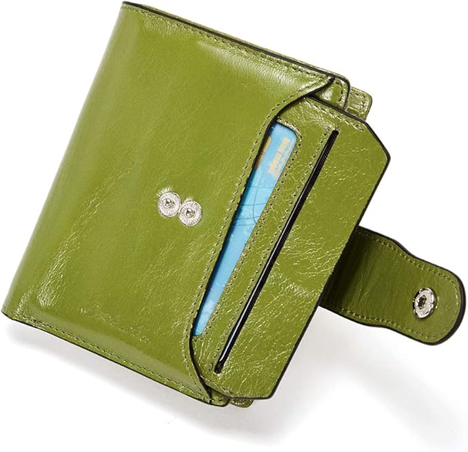 BOSTANTEN Leather Womens Wallet Small RFID Blocking Credit Card Holder | Removable ID Window, Zipper Coin Pocket, Bifold, Minimalist, Fits Small Purses, Daily Use, Ladies Gifts, Green - Image 6