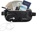 RFID Blocking Passport Holder Travel Pouch for Men & Women - Hidden Money Belt with Anti-Theft Locking Zipper, Slim Waterproof Waist Wallet for Cash, Credit Cards, Passport & Travel Documents (Onyx) by RoomierLife
