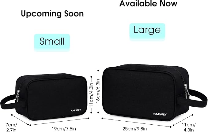 Narwey Travel Toiletry Bag for Women Traveling Dopp Kit Men Travel Bag for Toiletries Cosmetic Bag Makeup Bag Medicine Bag for Traveling (Black) - Image 3