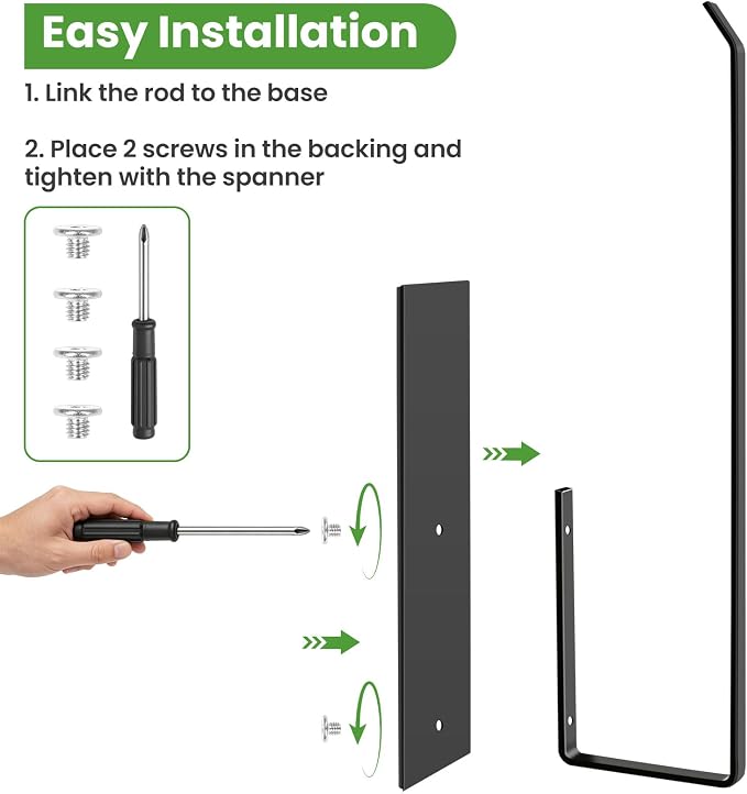 Paper Towel Holder Black, Toilet Paper Roll Holder Magnetic Towel Rack Wall Mount Fridge Organizer Shelf for Towels Rolls Bar Bathroom Toilet Pantry RV Essentials Kitchen Organizers and Storage 2 Pack - Image 4