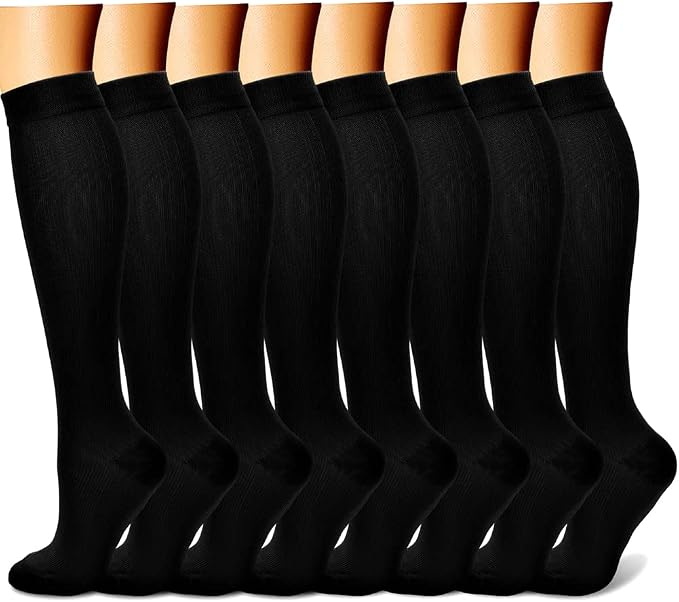 CHARMKING Compression Socks for Women & Men Circulation (8 Pairs) 15-20 mmHg Best Calf Socks Support for Athletic Cycling by CHARMKING