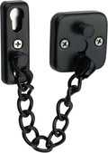 Mooche Door Chain Lock, Chain Door Lock with Spring Anti-Theft Press Lock | Thickened Stainless Steel Door Latch Guard with Screws for Interior Outdoor Toilet Barn Fence Garage (Black) by Mooche