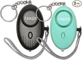 Personal Alarm for Women, 2Pcs 140dB Self Defense Keychain LED Light | Personal Safety Alarm with LED Light Panic Button for Women Kids and Elders (Black & Aqua Marine) by Taiker