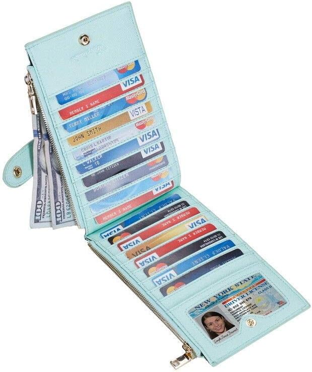 Travelambo RFID Wallet Women Large Size Bifold Multi Card Wallet Case with Zipper Pocke Credit Card Holder for Women - Image 4