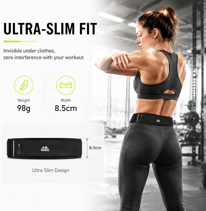 Simptech 360° Ultra-Thin Running Belt Bag- Honeycomb Breathable Fanny Pack for Men Women, Lightweight 98g Fitness Waist Phone Holder Pouch for Hiking Cycling Travel Jogging Workout (New Black) - Image 3