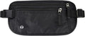 FuninCrea Waterproof Hidden Money Belt for Travel, Anti-Theft Belt Bag with RFID Blocking Function Adjustable Slim Waist Bag with 2 Zipper Pockets and 1 Back Pocket for Travel Running (Style 2, Black) by FuninCrea
