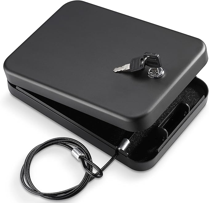 Younion Pistol Safe, Portable Travel Gun Safe, Gun Lock Box, Black by Younion