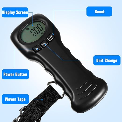 BESPORTBLE Portable Digital Luggage Scale with Hook, Compact Travel Suitcase Weight Scale, Lightweight, Accurate LCD Display, Battery Not Included, Black - Image 7