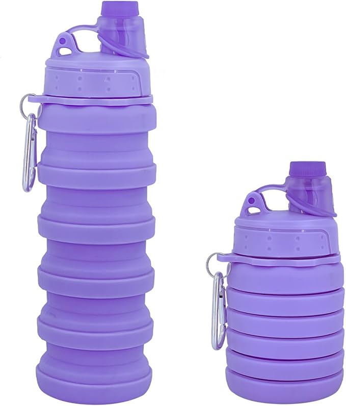 Collapsible Water Bottles Travel water bottle Sports Portable Sport Water Bottle Reusable Water Bottles comes with mountaineering Buckle 500ml silicone Water-proof camping water bottle - Image 2