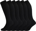 +MD Cotton Compression Socks for Women & Men 4/6 Pairs 15-20mmHg Knee High for Sports, Travel, Nursing Long Sitting Standing by MD