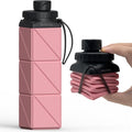 BEAUTAIL Collapsible Water Bottles 21 oz, Silicone Portable Water Bottle | BPA Free, Leakproof & Reusable, Foldable Water Bottle for Travel, Hiking, Camping, Cycling, School, Gym, 1-Pack, Pink by BEAUTAIL