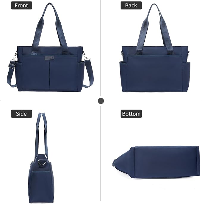 Corduroy Tote Bag for Women Crossbody Bags Lightweight Handbags Shoulder Bag with Zipper Pockets for Work Shopping - Image 5