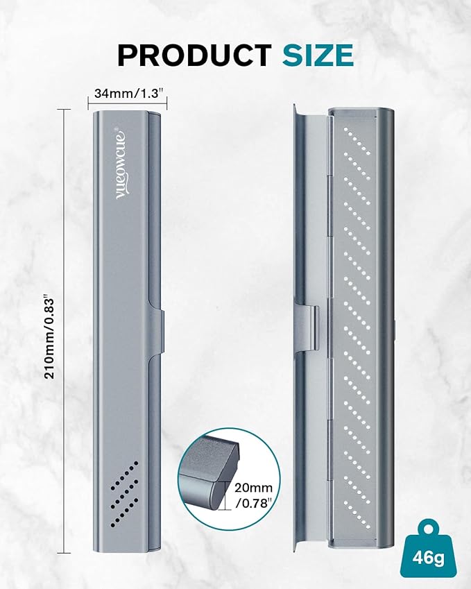 Toothbrush Case Cover for Traveling, Aluminum Toothbrush Holder for Manual Toothbrush + Mini Toothpaste, Portable Tooth Brush Storage Box for Camping Business Trip-Grey (1 Pack) - Image 5