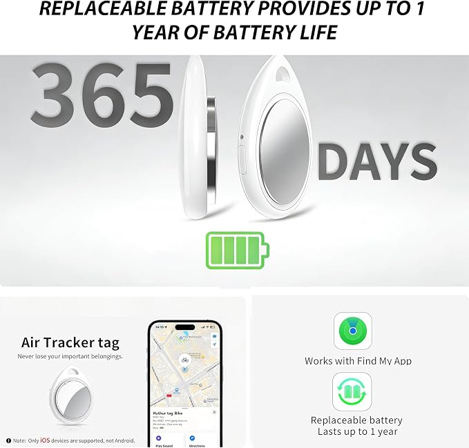 Key Finder Bluetooth Tracker, Item Locator for Keys Wallet Bags | Mini Wireless Tag Locator with Anti-Lost Alarm & App Control for Keys, Wallet, Luggage & Bags (iOS Only) - Image 6