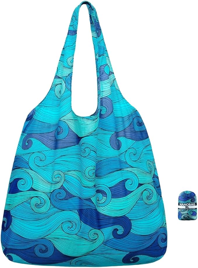 Nanobag XL 25L Tote Foldable Packable Reusable Grocery Shopping Bag | 1.05 oz Premium Portable Collapsible Extra Large Pocket-Sized for Everyday Use, Beach & Travel by Nanobag