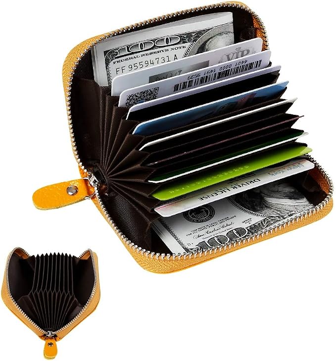 Women's RFID Blocking 12 Slots Credit Card Holder Leather Accordion Wallet - Image 2