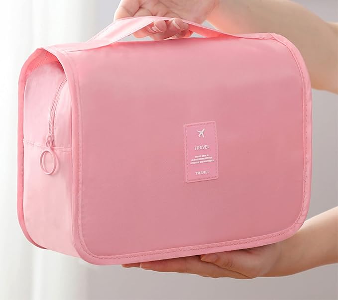 Hanging Travel Toiletry Bag for Women, Hanging Toiletry Bag with Multi-Pockets, Toiletry Bag for Traveling Easy Clean, Travel Organizer Pink - Image 6
