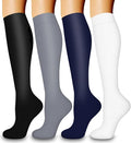 COOLOVER 4 Pairs Compression Socks for Women & Men Circulation 15-20mmHg -Best Support for Nursing, Athletic, Cycling, Flight by COOLOVER