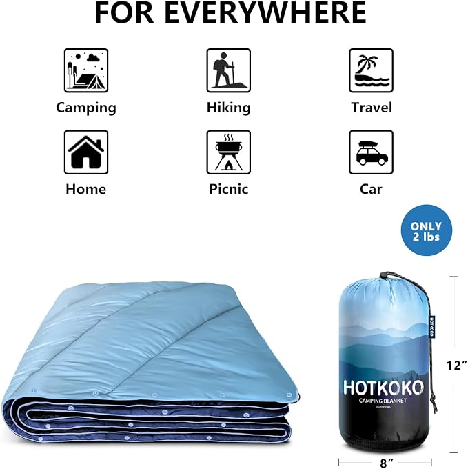 Puffy Camping Blanket,Large Camp Blanket Outdoor Camping Quilt Waterproof | Lightweight Printed Warm Packable Down Alternative Blanket for Camping,Traveling, Stadium, Hiking, Picnics - Image 4