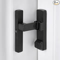 2 Packs Matte Black 90 Degree Barn Door Lock,Flip Gate Latches Hardware | Zinc Alloy Door Lock,Right Angle Door Lock Latch,Sliding Door Latches,for bedroom,drawer,pet enclosures,cabinet,garage,window by INIRET