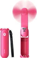 JISULIFE 3 IN 1 Portable Fan with Power Bank & Flashlight Featured | 19H Max Cooling, USB Rechargeable, Pocket-Sized Handheld Fan for Travel, Cruise, Concerts, Makeup, Summer Gifts for Women by LivechillStaycool