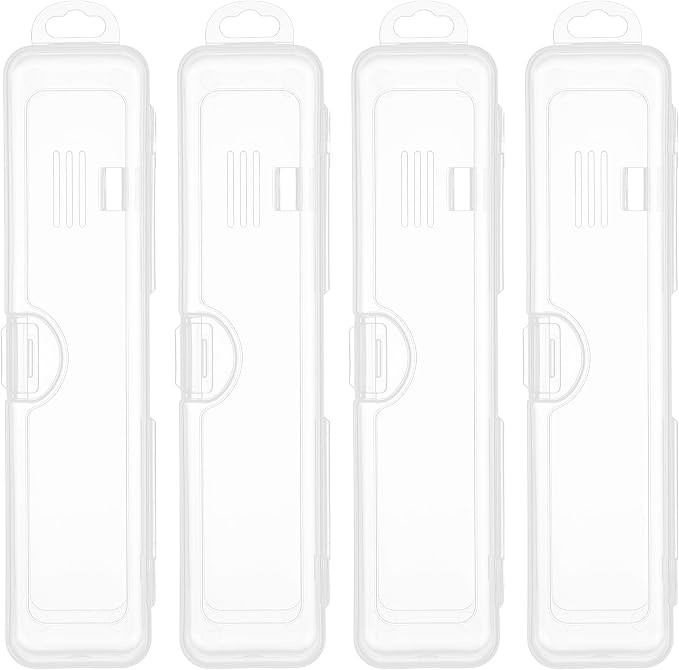 Travel Toothbrush Holder, Transparent (4-Pack) | Portable Travel Toothbrush Case Carries Toothbrushes and Toothpaste, Suitable for Travel, Home, And School by Buyitnow