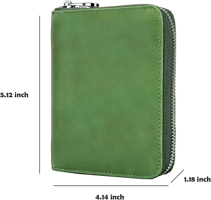 RFID Blocking 24 Slot Credit Card Holder Wallet Real Leather Multi Card Organizer Wallet with Zipper - Image 5