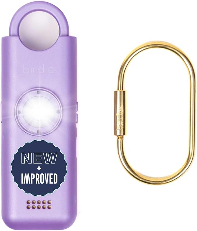 She’s Birdie 3.0 New Version – The Original Personal Safety Alarm for Women by Women–Loud Siren, Flash Light and Rechargeable Battery in a Variety of Colors (Metallic Lavender Purple) by ShesBirdie