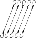 3.3mm Steel Wire Rope Outdoor Travel Security Cable Lock,Braided Steel Coated Safety Cable Luggage Lock,Safety Cable Wire Rope Chain Lock Double Loop Lightweight (Black, 12in/5Pcs) by MiMetty