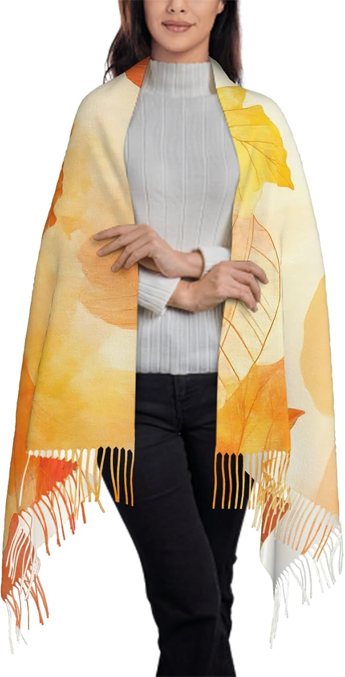 IBILIU Oversize Scarf for Women Floral Flower Purple Prune Color Scarf Tassel Scarves Fall Winter Shawl Wraps - 77.6 x 28.3in - Image 3