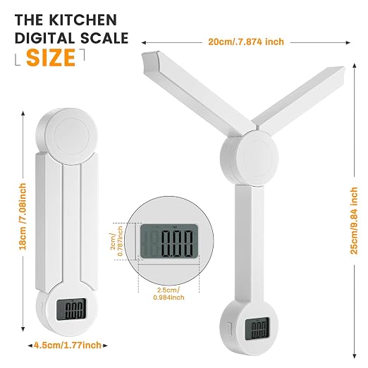 Folding Food Scale,Digital Kitchen Scale,Highly Accurate Compact Small Scale with LCD Display,Portable Food Scale Multiple Units Supported, Travel Scale for Measuring Intake of Healthy - Image 6