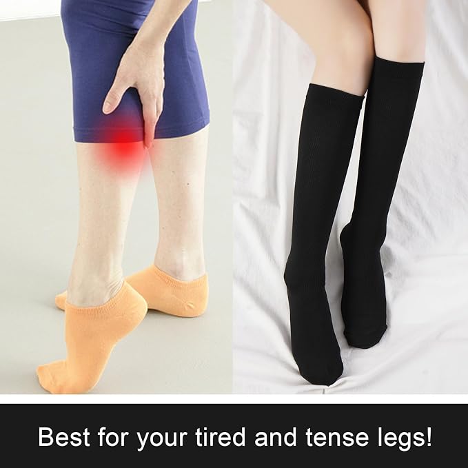 Junely Compression Socks for Women Knee High Stockings | Running Athletic Nurses Pregnant Women Work Support Travel Flight Sports Cosplay Costume Accessories Gifts - Image 4