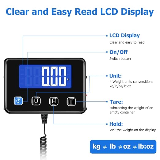 Shipping Scale, 440 lbs/0.35oz High Accurate Digital Postal Scale with Hold/Tare Function, Postage Scale for Packages, Luggage, Small Business, Home Use, Battery & Charging Cable Include - Image 3
